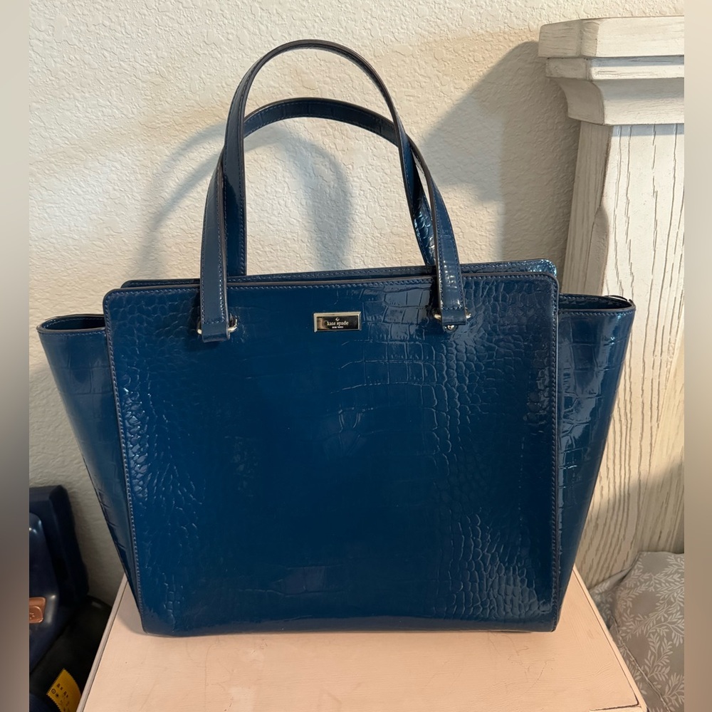 Kate Spade Crocodile Print Blue Bag